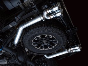 GMC Sierra 1500 AT4X Performance Exhaust - Rear - AWE Tuning - Cat Back 0FG - Chrome Silver - `22-`23